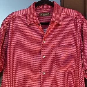 Jim Thompson Thai Silk Maroon Elephant Shirt M